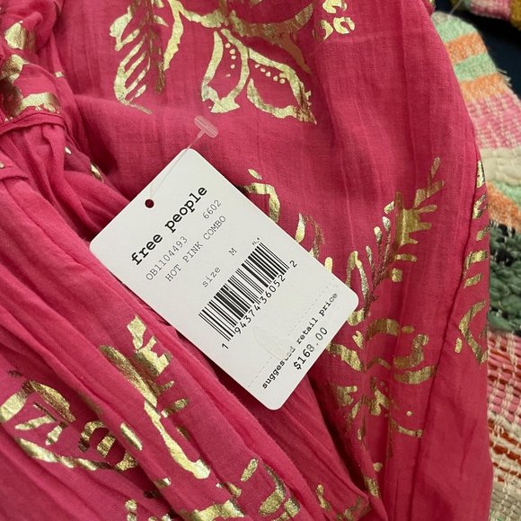 Free People Baja Babe Midi Dress in Hot Pink Sz M - Picture 12 of 13